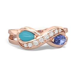 Turquoise Diamond Infinity 14K Rose Gold ring R5390