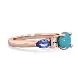 Turquoise 6Mm Round Eternal Embrace Engagement 14K Rose Gold ring R2005