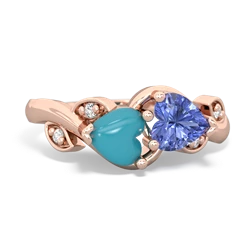 Turquoise Floral Elegance 14K Rose Gold ring R5790