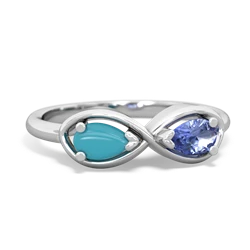 Turquoise Infinity 14K White Gold ring R5050