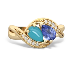 Turquoise Summer Winds 14K Yellow Gold ring R5342