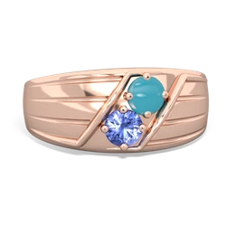 Turquoise Men's Streamline 14K Rose Gold ring R0460