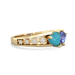 Turquoise Heart To Heart 14K Yellow Gold ring R3342