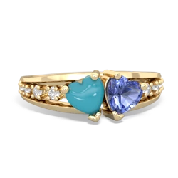 Turquoise Heart To Heart 14K Yellow Gold ring R3342