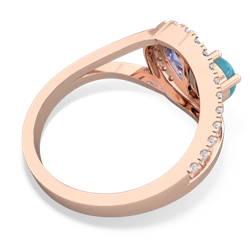 Turquoise Nestled Heart Keepsake 14K Rose Gold ring R5650