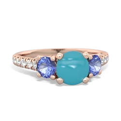 Turquoise Pave Trellis 14K Rose Gold ring R5500