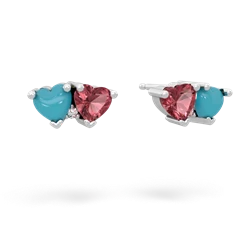 Turquoise Sweethearts 14K White Gold earrings E5260