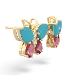 Turquoise Butterfly 14K Yellow Gold earrings E2215