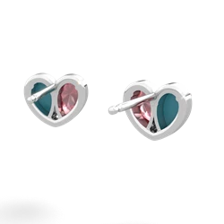 Turquoise 'Our Heart' 14K White Gold earrings E5072