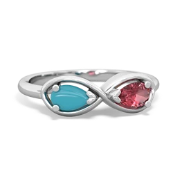 Turquoise Infinity 14K White Gold ring R5050