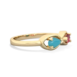 Turquoise Infinity 14K Yellow Gold ring R5050