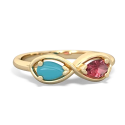 Turquoise Infinity 14K Yellow Gold ring R5050