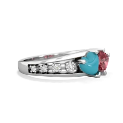 Turquoise Heart To Heart 14K White Gold ring R3342