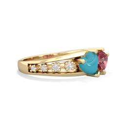 Turquoise Heart To Heart 14K Yellow Gold ring R3342