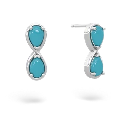 Turquoise Infinity 14K White Gold earrings E5050