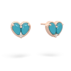 Turquoise 'Our Heart' 14K Rose Gold earrings E5072