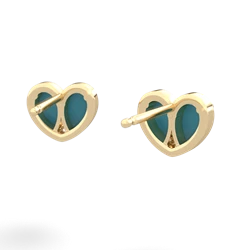 Turquoise 'Our Heart' 14K Yellow Gold earrings E5072