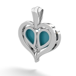 Turquoise Two Become One 14K White Gold pendant P5330