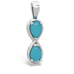 Turquoise Infinity 14K White Gold pendant P5050