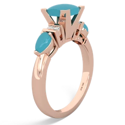 Aquamarine 6Mm Princess Eternal Embrace Engagement 14K Rose Gold ring C2002