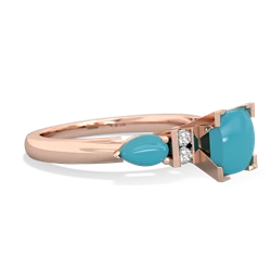 Lab Ruby 6Mm Princess Eternal Embrace Engagement 14K Rose Gold ring C2002