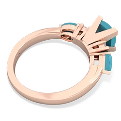 Aquamarine 6Mm Princess Eternal Embrace Engagement 14K Rose Gold ring C2002