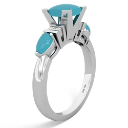 London Topaz 6Mm Princess Eternal Embrace Engagement 14K White Gold ring C2002