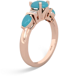 Opal 6Mm Round Eternal Embrace Engagement 14K Rose Gold ring R2005