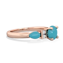 Aquamarine 6Mm Round Eternal Embrace Engagement 14K Rose Gold ring R2005