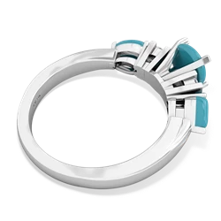 Turquoise 6Mm Round Eternal Embrace Engagement 14K White Gold ring R2005