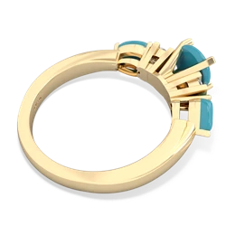 Lab Sapphire 6Mm Round Eternal Embrace Engagement 14K Yellow Gold ring R2005