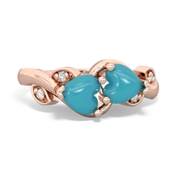 Turquoise Floral Elegance 14K Rose Gold ring R5790