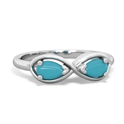 Turquoise Infinity 14K White Gold ring R5050