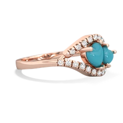 Turquoise Mother And Child 14K Rose Gold ring R3010