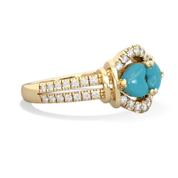 Turquoise Art-Deco Keepsake 14K Yellow Gold ring R5630