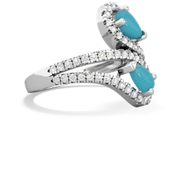 Turquoise Diamond Dazzler 14K White Gold ring R3000