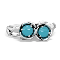 Turquoise Rose Garden 14K White Gold ring R5510