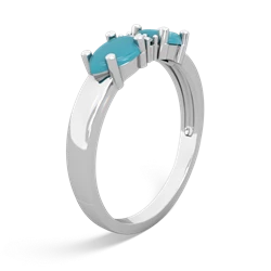 Turquoise Pear Bowtie 14K White Gold ring R0865