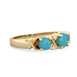 Emerald Hugs And Kisses 14K Yellow Gold ring R5016