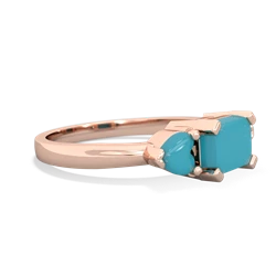 Lab Emerald Three Stone 14K Rose Gold ring R5235