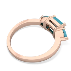 Aquamarine Three Stone 14K Rose Gold ring R5235