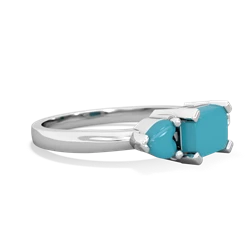 Aquamarine Three Stone 14K White Gold ring R5235