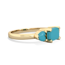 Lab Sapphire Three Stone 14K Yellow Gold ring R5235