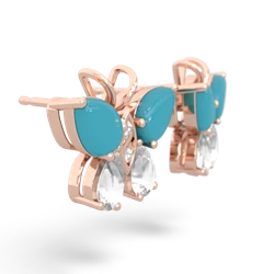 Turquoise Butterfly 14K Rose Gold earrings E2215