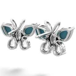 Turquoise Butterfly 14K White Gold earrings E2215