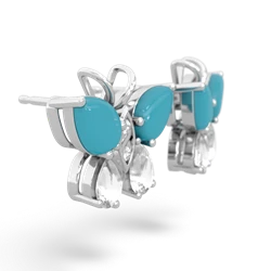 Turquoise Butterfly 14K White Gold earrings E2215