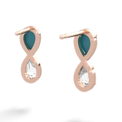 Turquoise Infinity 14K Rose Gold earrings E5050