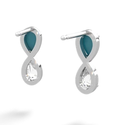 Turquoise Infinity 14K White Gold earrings E5050