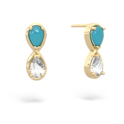 Turquoise Infinity 14K Yellow Gold earrings E5050