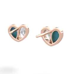 Turquoise 'Our Heart' 14K Rose Gold earrings E5072